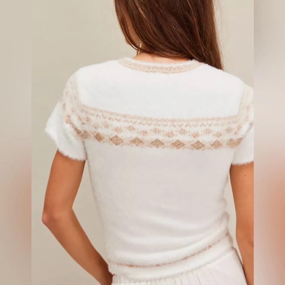Free People Intimately Best Weekend Tee Fuzzy Sweater Small - Picture 2 of 6
